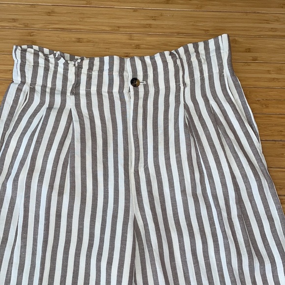 Madewell Paperbag Striped Linen Blend Pants - Picture 5 of 11